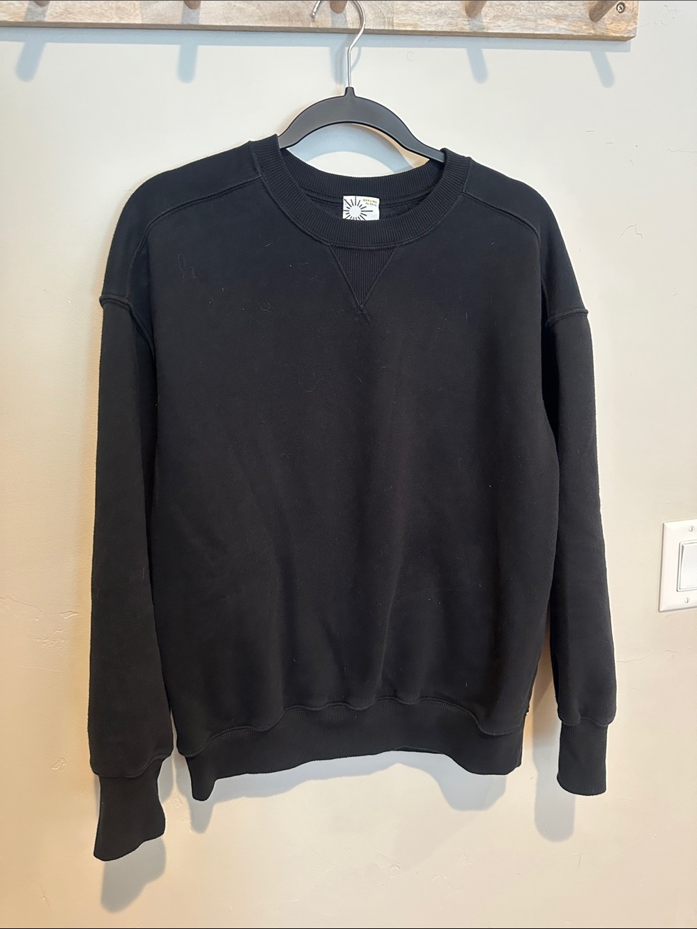 aerie Black Crewneck Women's Sweatshirt
